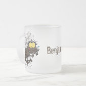 Funny horsefly insect cartoon matglas koffiemok (Voorkant links)