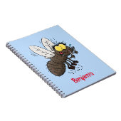 Funny horsefly insect cartoon notitieboek (Rechterzijde)