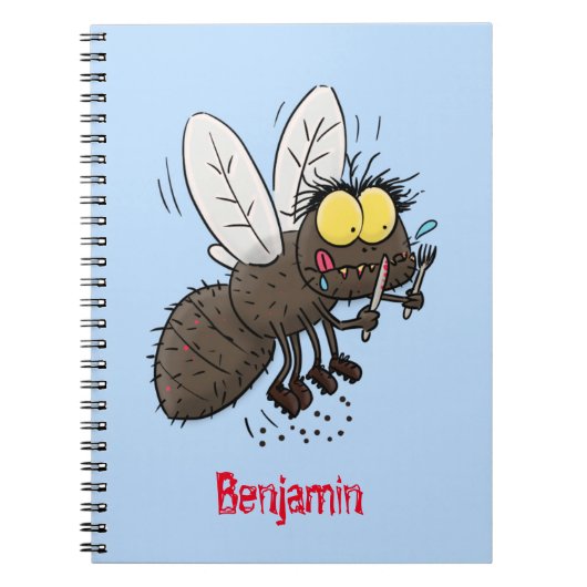 Funny horsefly insect cartoon notitieboek (Voorkant)