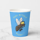 Funny horsefly insect cartoon papieren bekers (Achterkant)