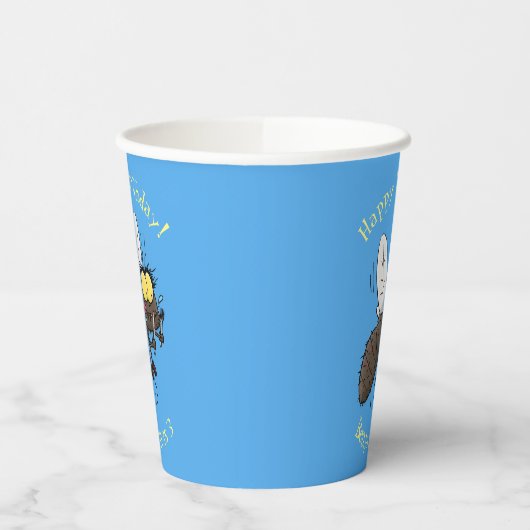 Funny horsefly insect cartoon papieren bekers (Links)