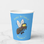 Funny horsefly insect cartoon papieren bekers (Voorkant)