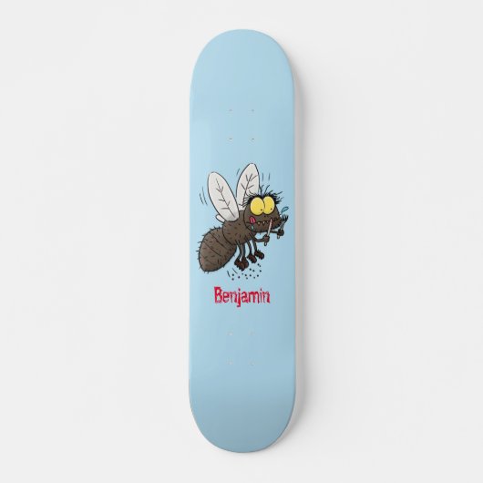 Funny horsefly insect cartoon persoonlijk skateboard (Voorkant)