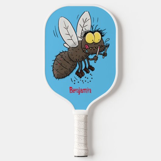 Funny horsefly insect cartoon  pickleball paddle (Voorkant)