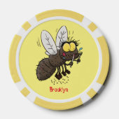 Funny horsefly insect cartoon poker chips (Achterkant)