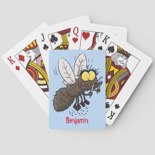 Funny horsefly insect cartoon pokerkaarten (Achterkant)