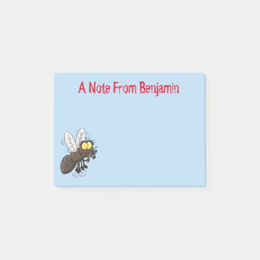 Funny horsefly insect cartoon post-it® notes (Voorkant)
