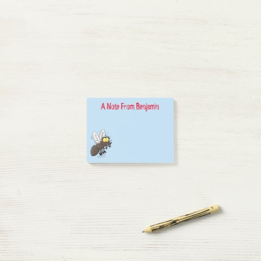 Funny horsefly insect cartoon post-it® notes (Op bureau)