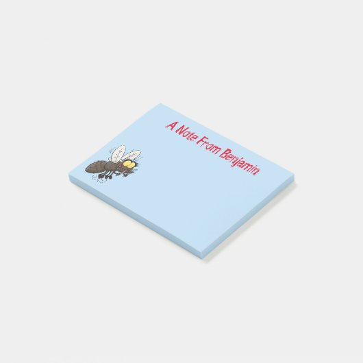 Funny horsefly insect cartoon post-it® notes (Schuin)