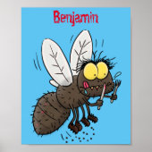 Funny horsefly insect cartoon poster (Voorkant)