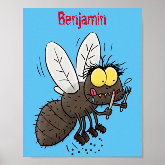 Funny horsefly insect cartoon poster (Voorkant)
