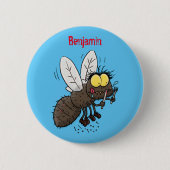 Funny horsefly insect cartoon ronde button 5,7 cm (Voorkant)
