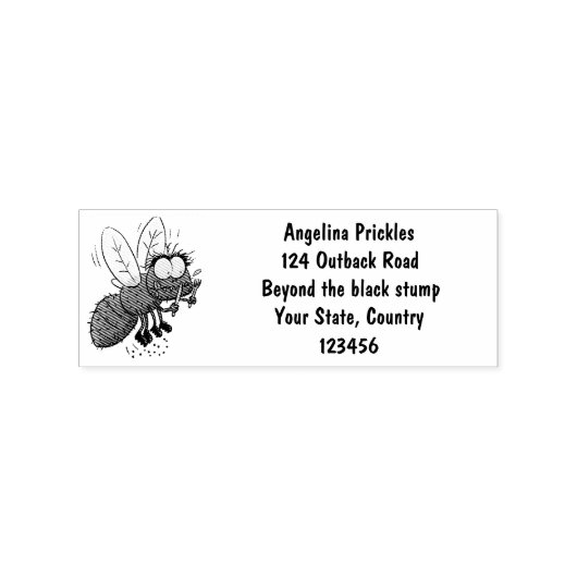 Funny horsefly insect cartoon rubberstempel (Afrduk)