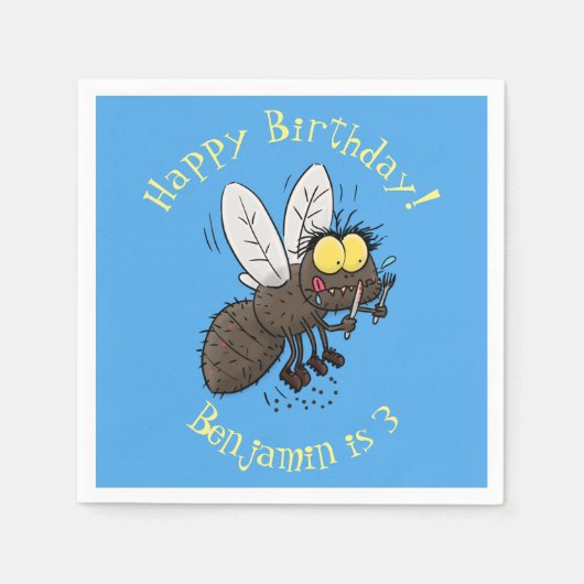 Funny horsefly insect cartoon servet (Voorkant)