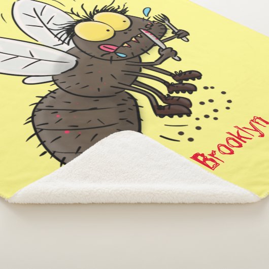 Funny horsefly insect cartoon sherpa deken (3/4)