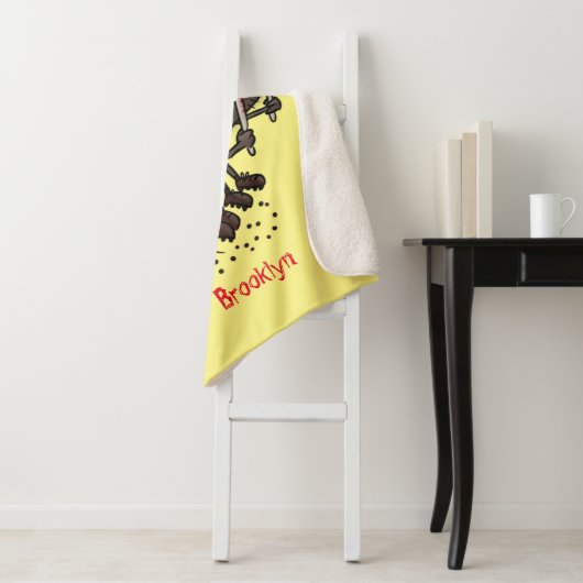 Funny horsefly insect cartoon sherpa deken (In situ)