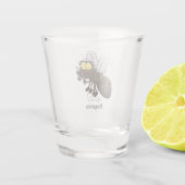 Funny horsefly insect cartoon shot glas (Achterkant)