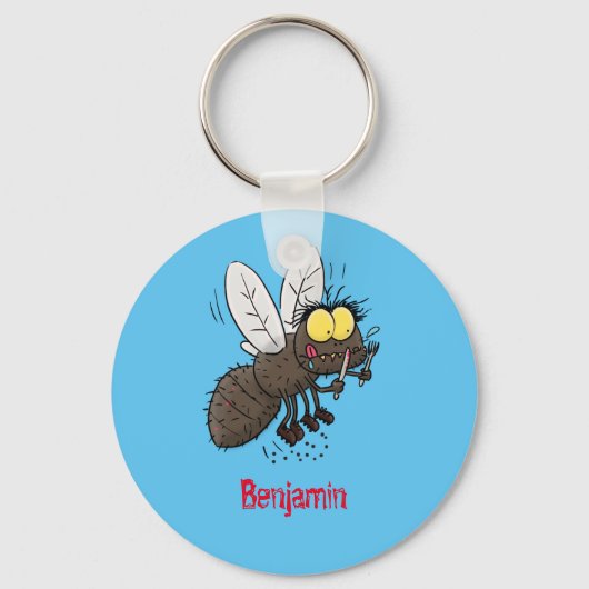 Funny horsefly insect cartoon sleutelhanger (Voorkant)