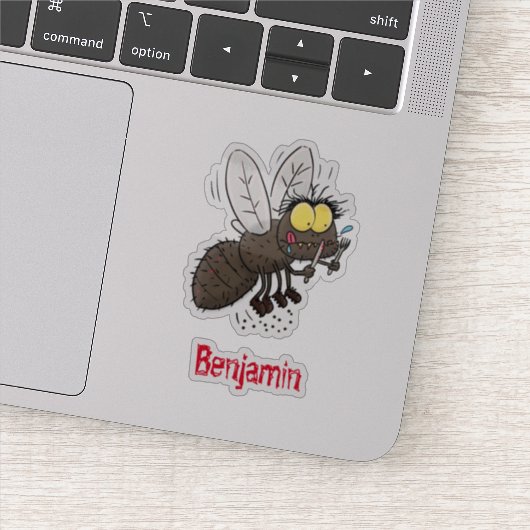 Funny horsefly insect cartoon sticker (Detail)