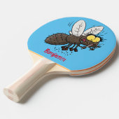 Funny horsefly insect cartoon tafeltennisbatje (Voorkant Gekanteld)