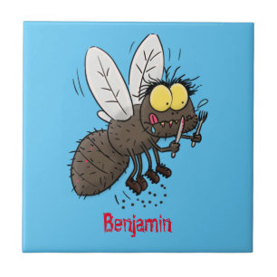 Funny horsefly insect cartoon tegeltje
