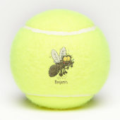 Funny horsefly insect cartoon tennisballen (Achterkant)