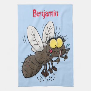 Funny horsefly insect cartoon theedoek