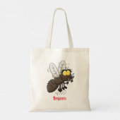 Funny horsefly insect cartoon tote bag (Achterkant)