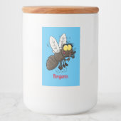 Funny horsefly insect cartoon voedselcontainer etiket (Voorkant)