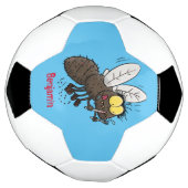 Funny horsefly insect cartoon voetbal (Gedraaid)