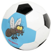 Funny horsefly insect cartoon voetbal (Drie kwart)