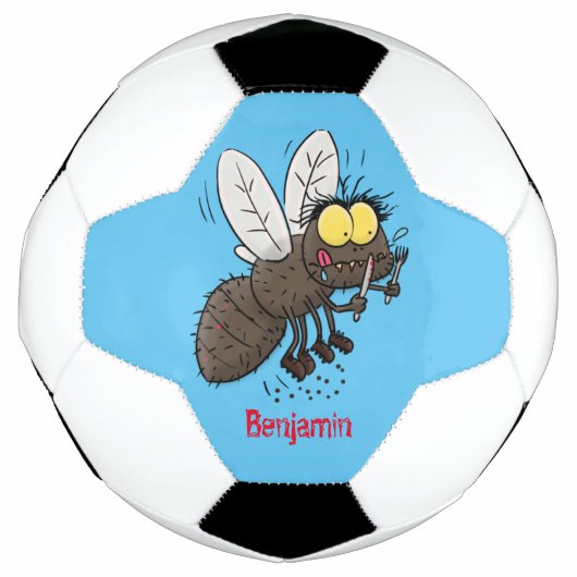 Funny horsefly insect cartoon voetbal (Voorkant)
