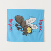 Funny horsefly insect cartoon wandkleed (Voorkant (horizontaal))