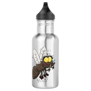 Funny horsefly insect cartoon waterfles 
