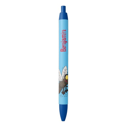Funny horsefly insect cartoon zwarte inkt pen (Voorkant Verticaal)