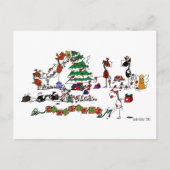 Funny Horses Decorting Pasture Cartoon Briefkaart (Voorkant)