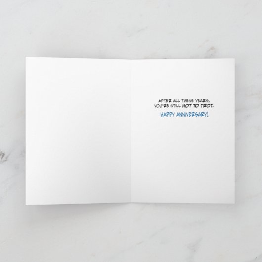 Funny Horses Lovers in Bed Jubileum Kaart (Binnen)