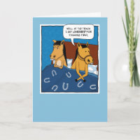 Funny Horses Lovers in Bed Jubileum