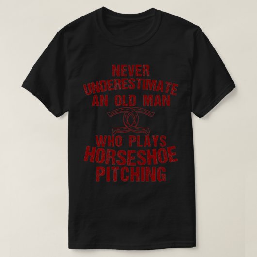 Funny Horseshoe Pitching Gift Cool Old Man Throw G T-shirt (Design voorkant)
