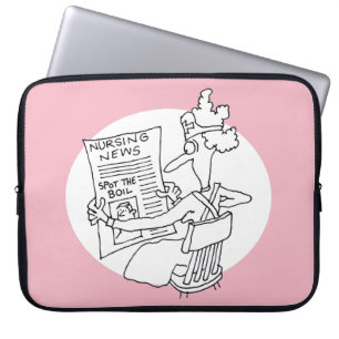 Funny Hospital Nurse Reading Newspapers Competitio Laptop Sleeve