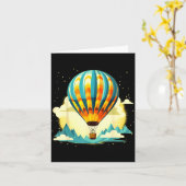 Funny Hot Air Balloon For New Adventures Lovers  Kaart (Gele Bloem)