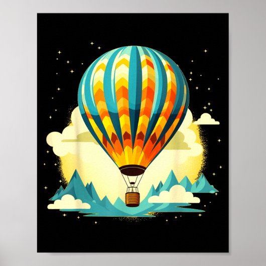 Funny Hot Air Balloon For New Adventures Lovers  Poster (Voorkant)