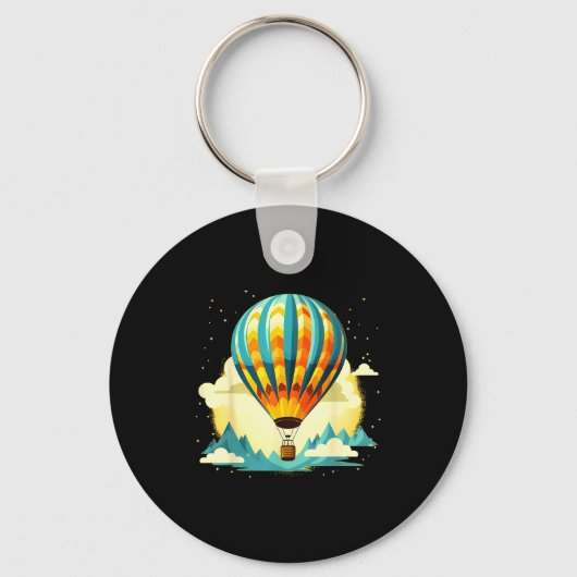 Funny Hot Air Balloon For New Adventures Lovers  Sleutelhanger (Voorkant)