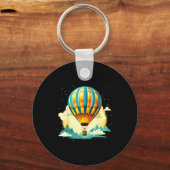 Funny Hot Air Balloon For New Adventures Lovers  Sleutelhanger (Voorkant)