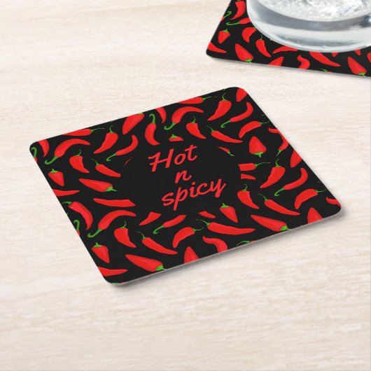 Funny Hot Chili Pepper patterned Kartonnen Onderzetters (Schuin)