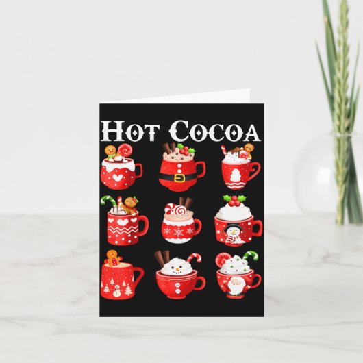Funny Hot Cocoa Santa Elf C Merry Christmas Pajama Kaart (Voorkant)