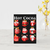 Funny Hot Cocoa Santa Elf C Merry Christmas Pajama Kaart (Gele Bloem)