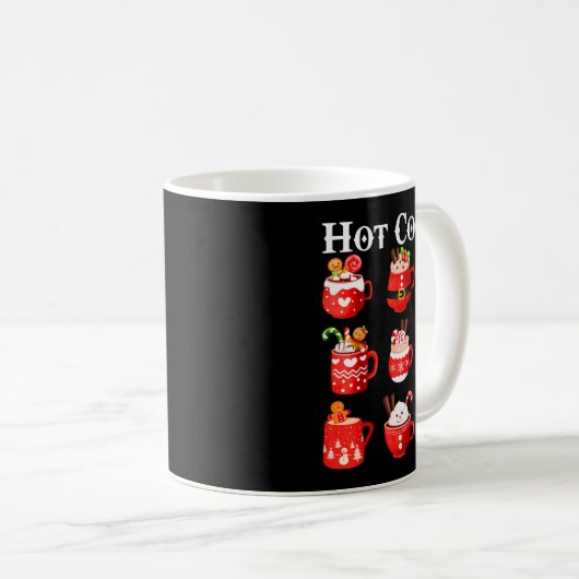 Funny Hot Cocoa Santa Elf C Merry Christmas Pajama Koffiemok (Voorkant rechts)