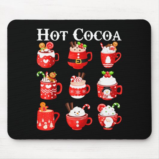 Funny Hot Cocoa Santa Elf C Merry Christmas Pajama Muismat (Voorkant)