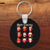 Funny Hot Cocoa Santa Elf C Merry Christmas Pajama Sleutelhanger (Voorkant)